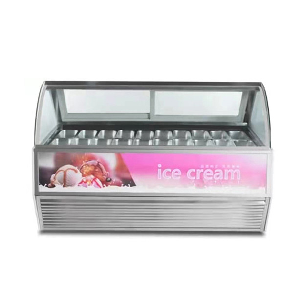 Frost Free Ice Cream Display Freezer Fan Cooling With Ultimate Temperature -18-22C Ice Cream Display Showcase
