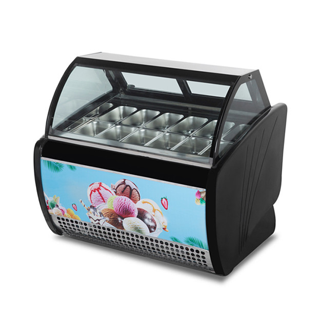 Frost Free Ice Cream Display Freezer Fan Cooling With Ultimate Temperature -18-22C Ice Cream Display Showcase