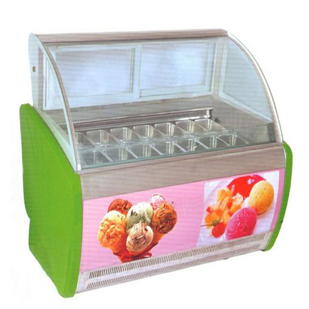 Frost Free Ice Cream Display Freezer Fan Cooling With Ultimate Temperature -18-22C Ice Cream Display Showcase