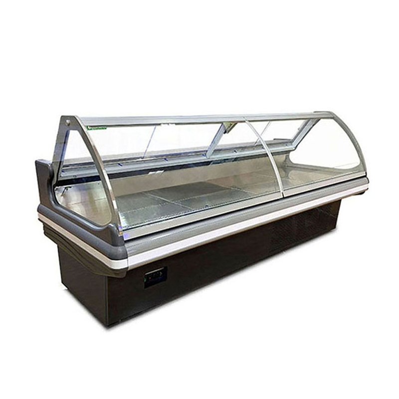 Front Flip Butcher Shop Cooked Food Display Refrigerator With Back Sliding Glass Door