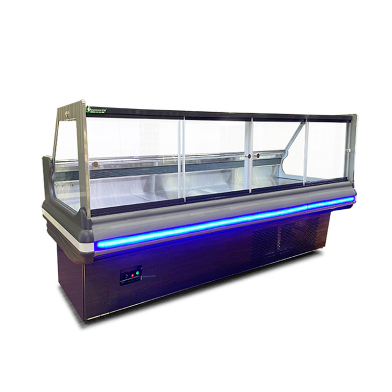 Front Flip Butcher Shop Cooked Food Display Refrigerator With Back Sliding Glass Door