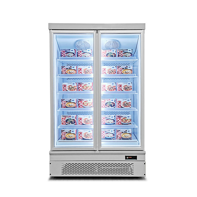 Units On Bottom Commercial Glass Display 2 3 Doors Refrigerator For Market