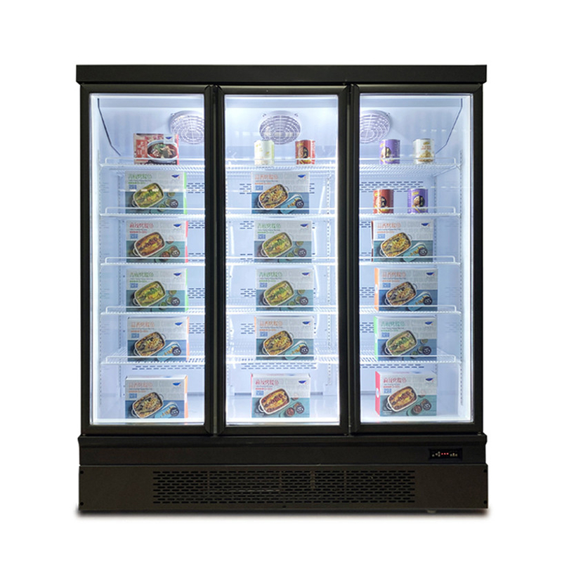 Units On Bottom Commercial Glass Display 2 3 Doors Refrigerator For Market