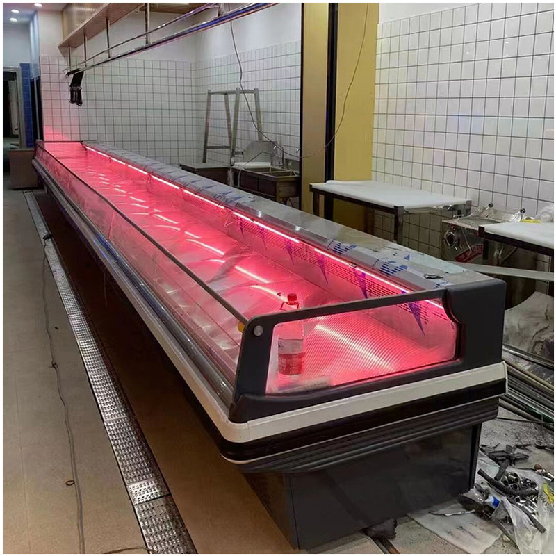 Top-Notch Meat Fish Cooked Food Display Freezer For Supermarket / Retailers