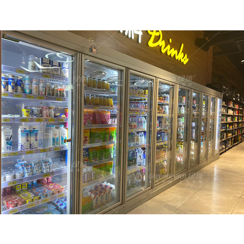 Supermarket Chiller Commercial Beverage Cooler For Drinks Cold Storage And Display