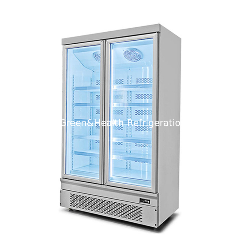 Fan Cooling Single Temperature Glass Door Freezer With Auto Spring Back Doors