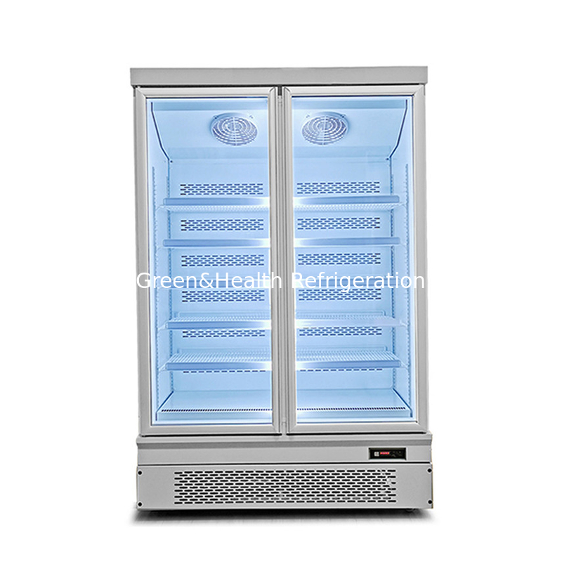 Fan Cooling Single Temperature Glass Door Freezer With Auto Spring Back Doors