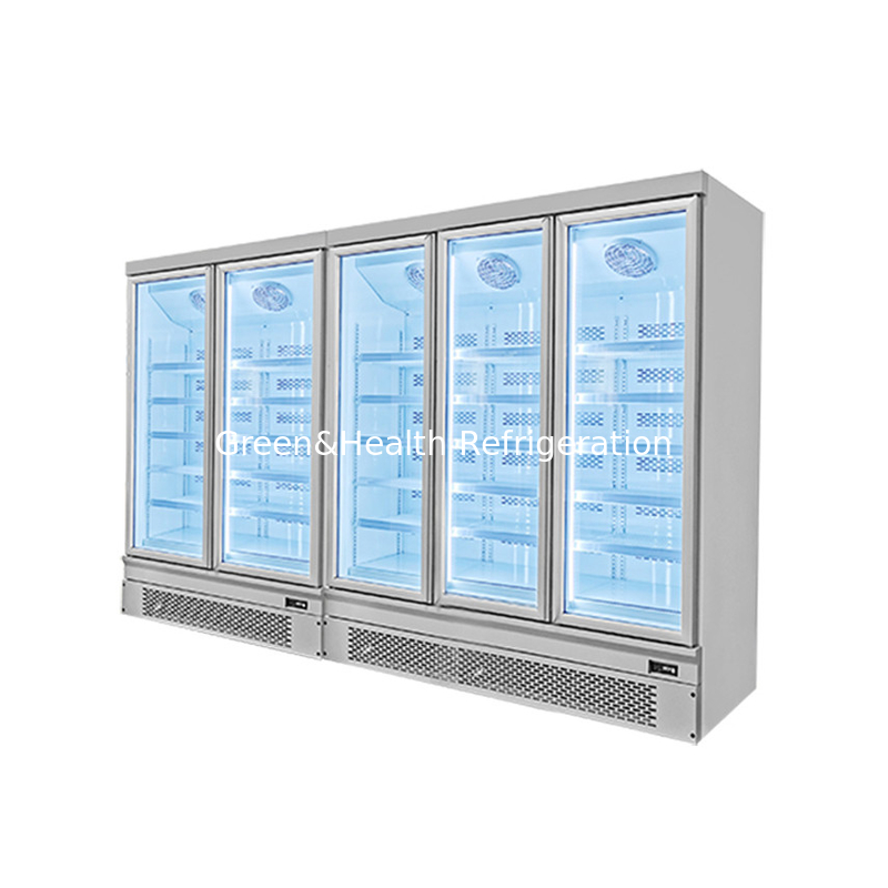 Fan Cooling Single Temperature Glass Door Freezer With Auto Spring Back Doors