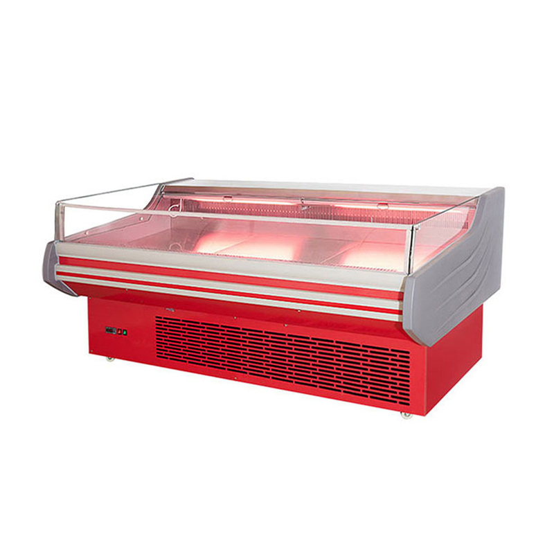 LED Light Meat Display Freezer Stainless Steel Interior Automatic Defrost -2~8 C