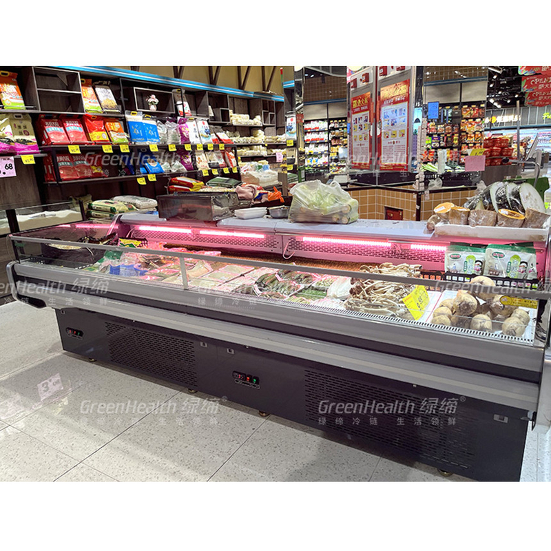 LED Light Meat Display Freezer Stainless Steel Interior Automatic Defrost -2~8 C