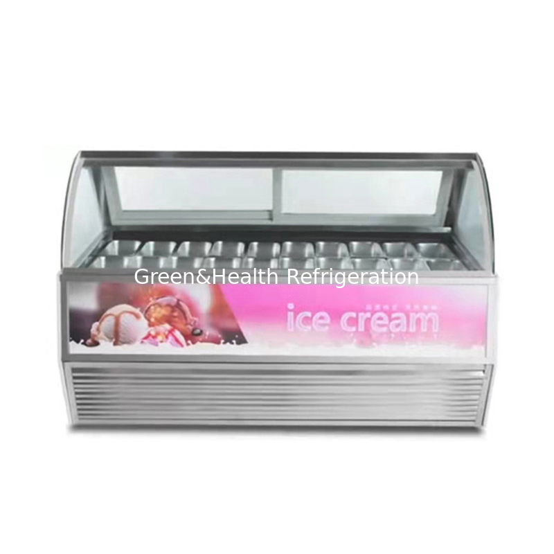 Customizable Color and Size Gelato Ice Cream Display Freezer with 10 / 12 / 16 / 22 Pans