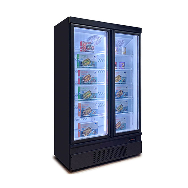 Space-Saving Glass Door Showcase Freezer For Commercial Frozen Food Market