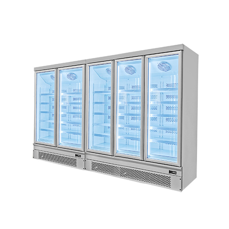 Space-Saving Glass Door Showcase Freezer For Commercial Frozen Food Market