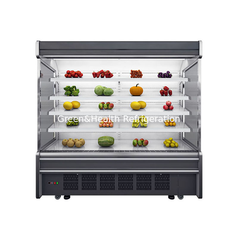 Commercial Multideck Open Chiller with 4 Shelves 5 Display Spaces LED Lighting and R22 Refrigerant