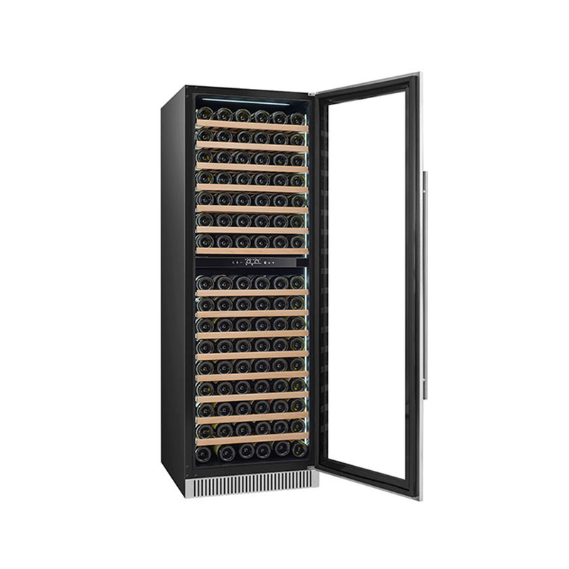 185 Bottles Wine Display Cooler Dual Zone Electric Glass Door Model LD-185D