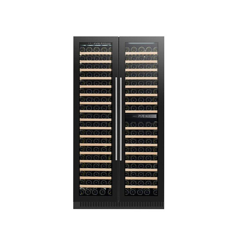 185 Bottles Wine Display Cooler Dual Zone Electric Glass Door Model LD-185D