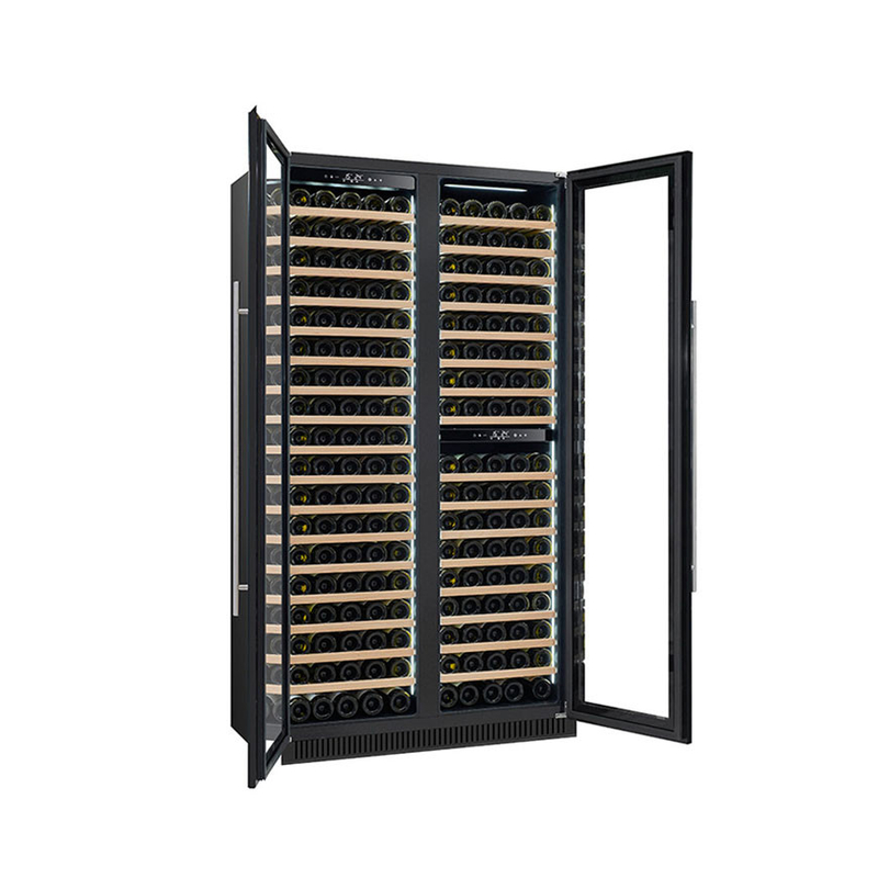 185 Bottles Wine Display Cooler Dual Zone Electric Glass Door Model LD-185D