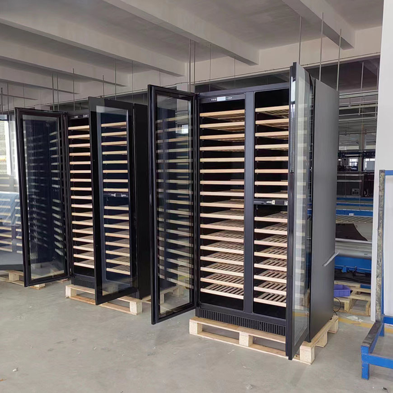 185 Bottles Wine Display Cooler Dual Zone Electric Glass Door Model LD-185D