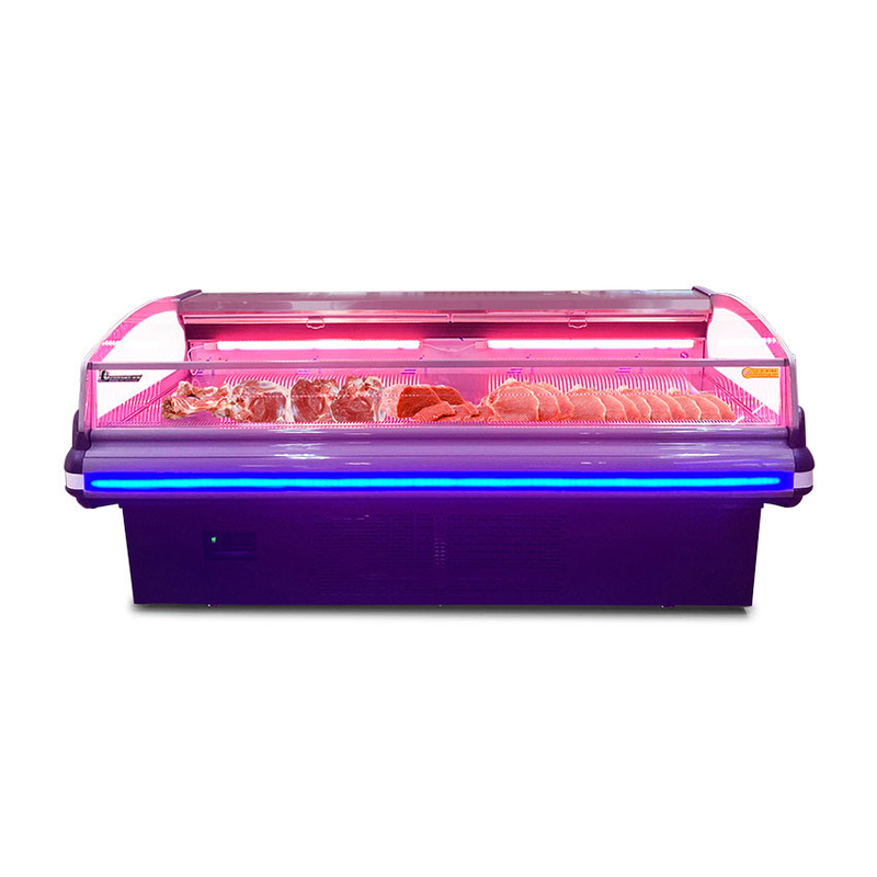Stainless Steel Fan Cooling Meat Display Freezer -2 to 8.C with LED Light
