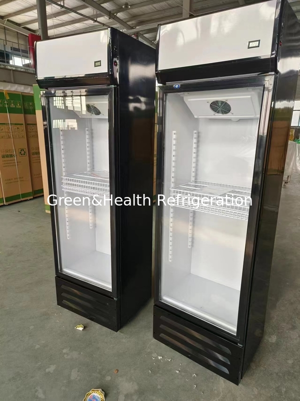 Single Door Supermarket Glass Beverage Chiller Cooler With Air Direct Cooling