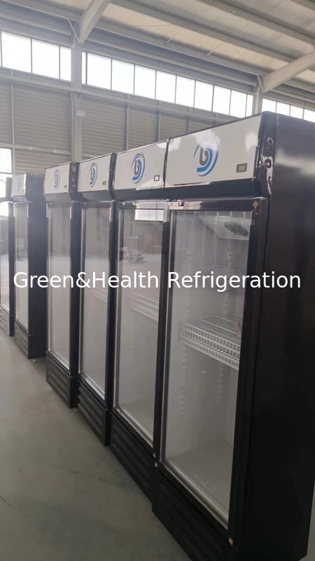 Single Door Supermarket Glass Beverage Chiller Cooler With Air Direct Cooling