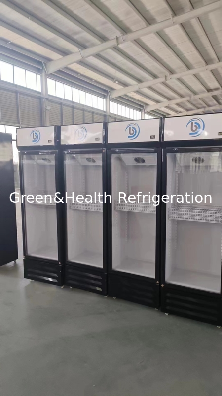 Single Door Supermarket Glass Beverage Chiller Cooler With Air Direct Cooling