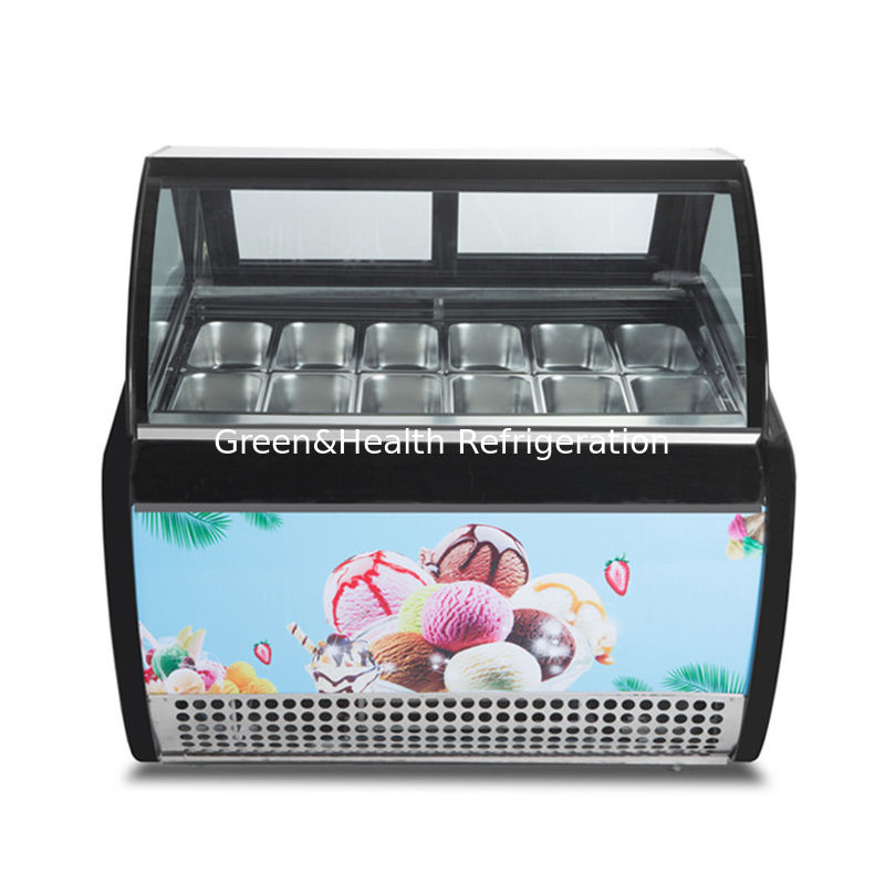 Countertop Gelato Display Freezer with Anti-Fog Glass Danfoss Compressor and Dynamic Air Cooling