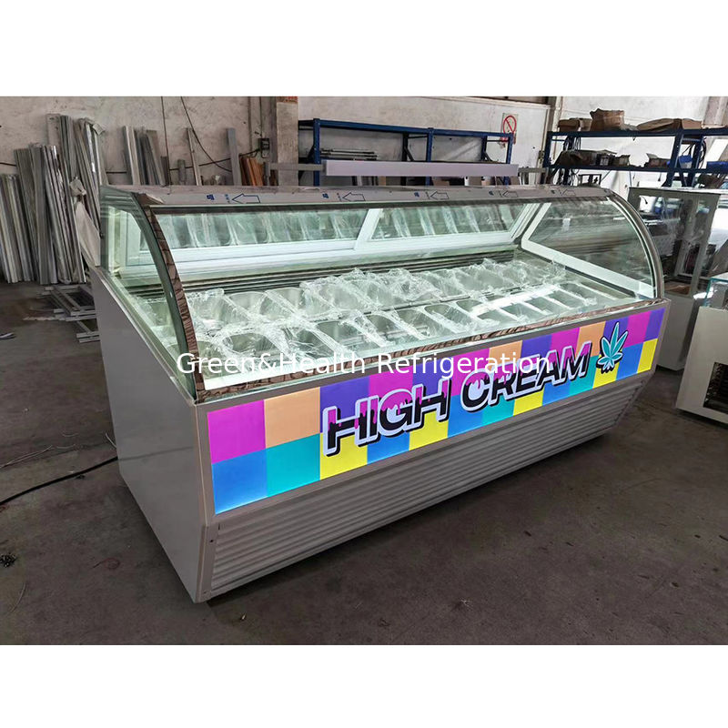 Countertop Gelato Display Freezer with Anti-Fog Glass Danfoss Compressor and Dynamic Air Cooling