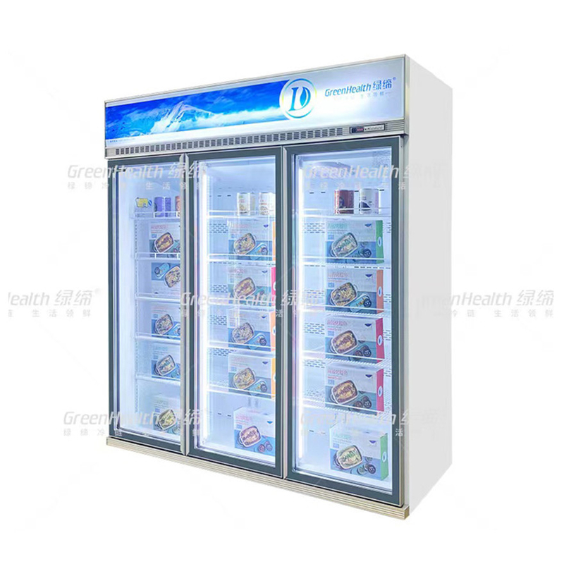 Energy Saving Customizable Commercial Display Freezer For Food Products Preservation