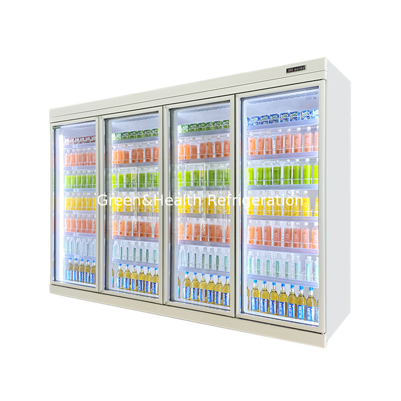 High Effiency Supermarket Projects Providing Drinks Display Glass Door Chiller Freezer