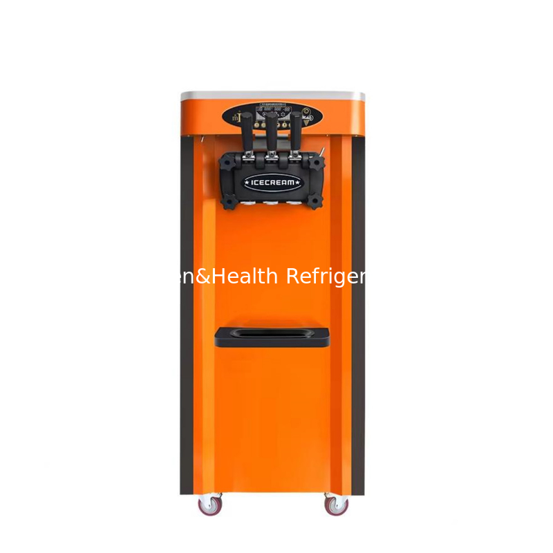 Floor Stand Type Painted Steel Ice Cream Machines With Casters For Easy Transportation