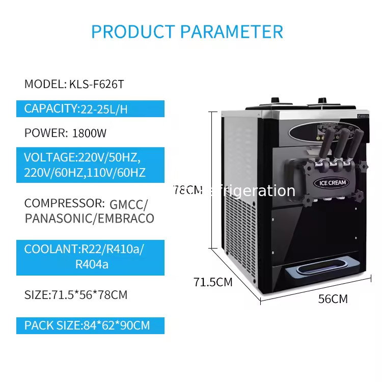 3 Flavor Floor Stand 304 Stainless Steel Ice Cream Making Machines With Casters