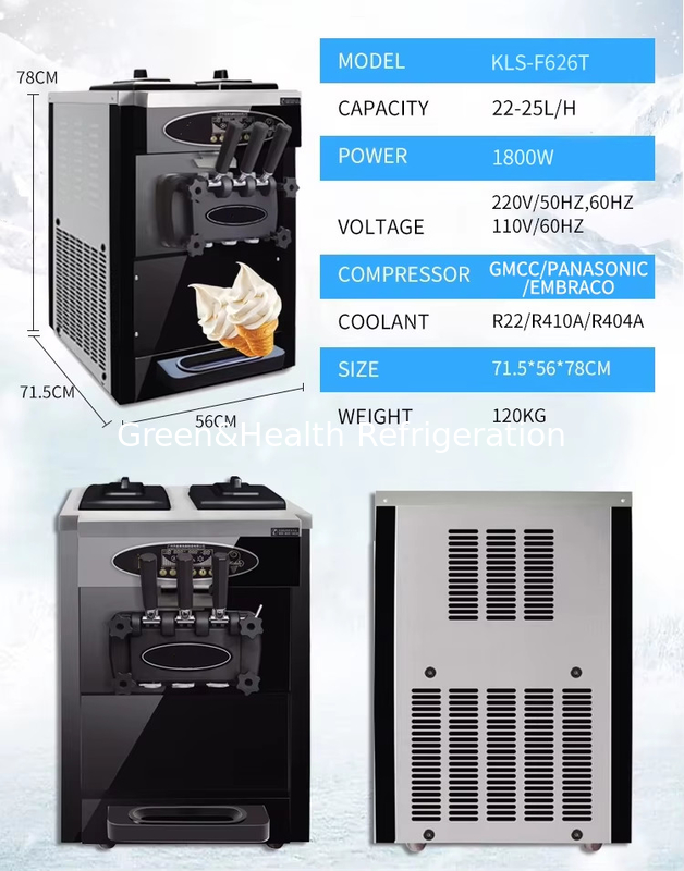 3 Flavor Floor Stand 304 Stainless Steel Ice Cream Making Machines With Casters