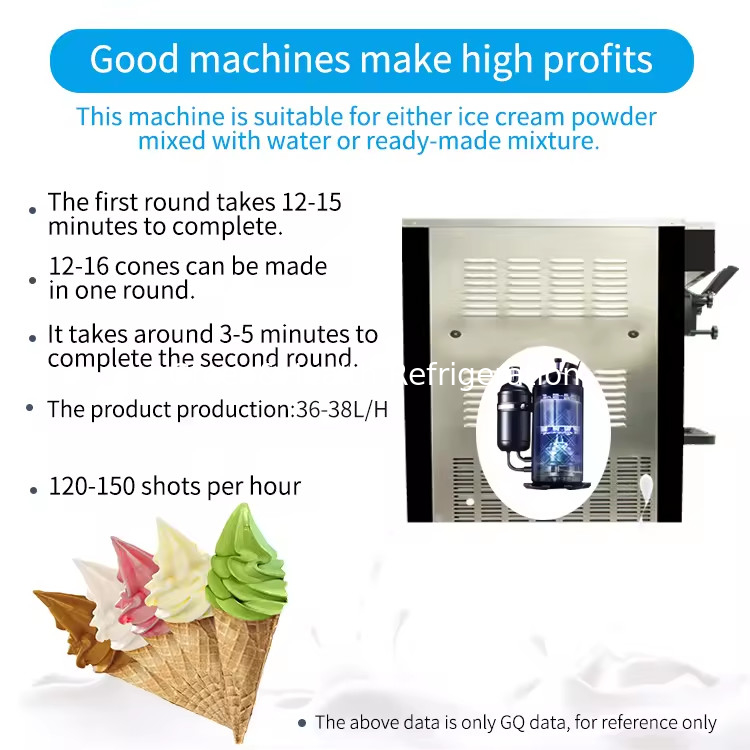 3 Flavor Floor Stand 304 Stainless Steel Ice Cream Making Machines With Casters