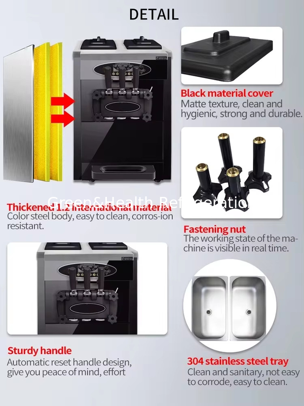 3 Flavor Floor Stand 304 Stainless Steel Ice Cream Making Machines With Casters