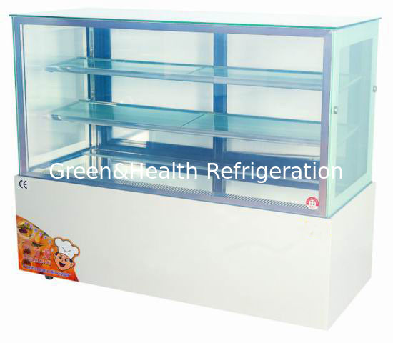 1.5 meter Vertical Chiller 660W , Cake Display Freezer 3 Shelf With Tough Glass