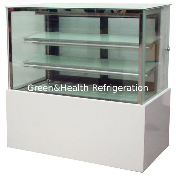 Pizza Salad Cake Display Cooler For Bakery Shop With 1.2 / 1.5 / 2m Four Sides Transparent Glass