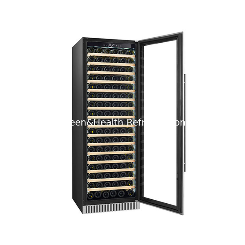 ETL Certificate 60 Bottle Dual Zone Electric Wine Cooler With Wood Shelves In Black
