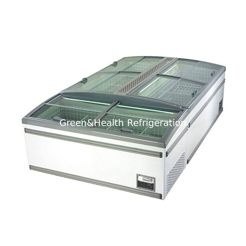 White Color Commercial Fridge Chest Freezer With Siding Door For Supermarket