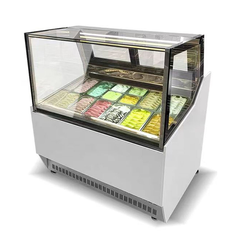 Frost Free Ice Cream Showcase With Anti Fog Glass And Digital Controller -18~22.C
