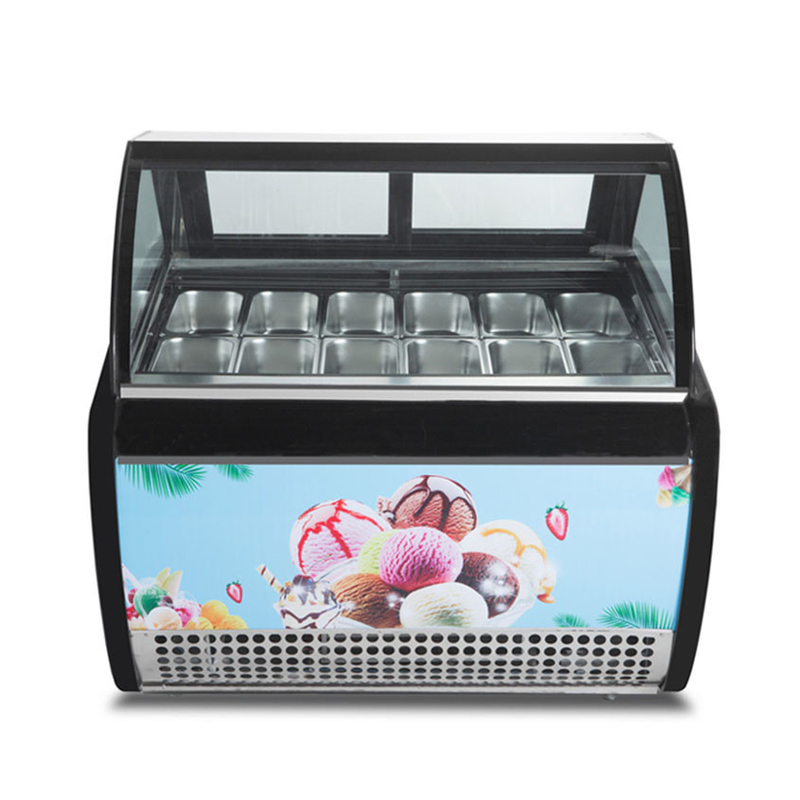 Frost Free Ice Cream Showcase With Anti Fog Glass And Digital Controller -18~22.C
