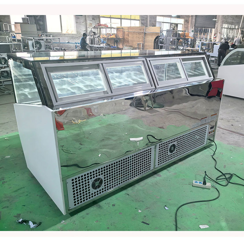 Frost Free Ice Cream Showcase With Anti Fog Glass And Digital Controller -18~22.C