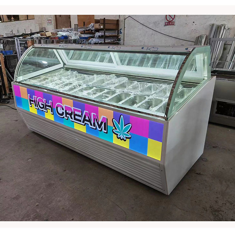Frost Free Ice Cream Showcase With Anti Fog Glass And Digital Controller -18~22.C