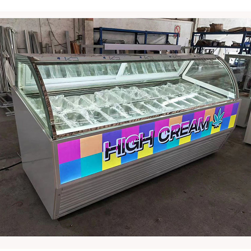 Pan Size 325*176*100mm Customized Stainless Steel Ice Cream Display Freezer