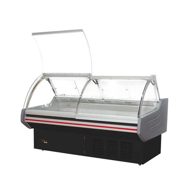 2m / 2.5m / 3m Supermarket Fresh Food Meat Display Refrigerator With Optional Warmer