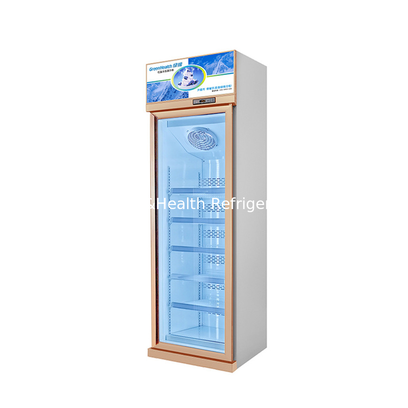 Movable 2 Glass Door Beverage Showcase With Heating Fuse Defrost System Upright Freezer Display Showcase
