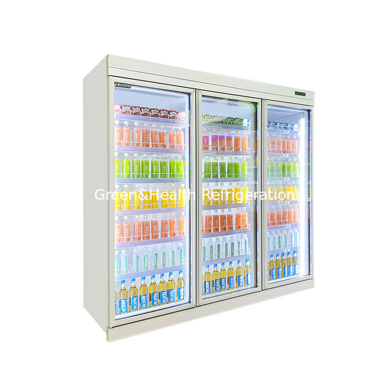 5 Layers Adjustable Shelf Glass Door Beverage Chiller with Fan Cooling System and Customizable Volume