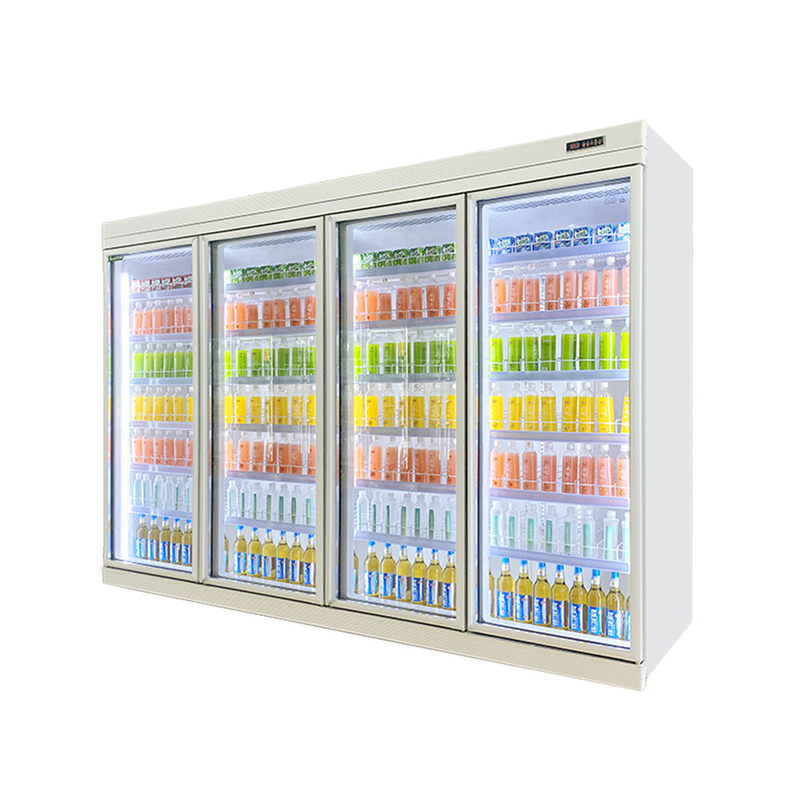 5 Layers Adjustable Shelf Glass Door Beverage Chiller With R22 Panasonic Compressor
