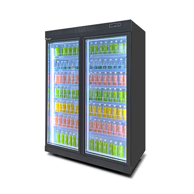 5 Layers Adjustable Shelf Glass Door Beverage Chiller With R22 Panasonic Compressor