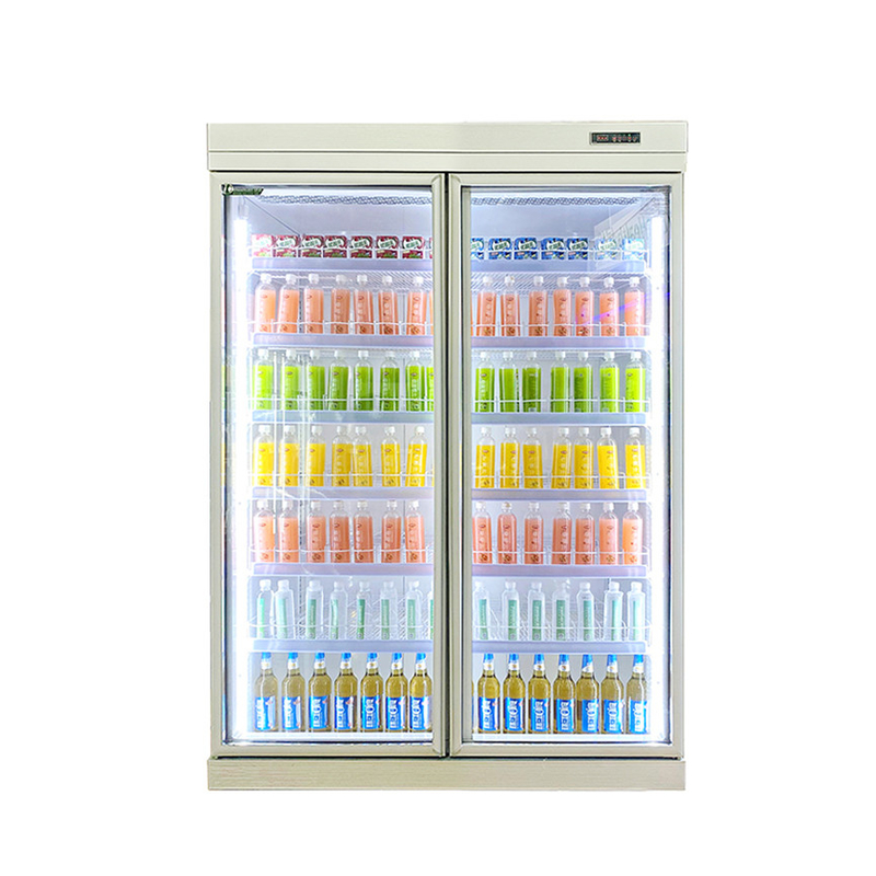 5 Layers Adjustable Shelf Glass Door Beverage Chiller With R22 Panasonic Compressor